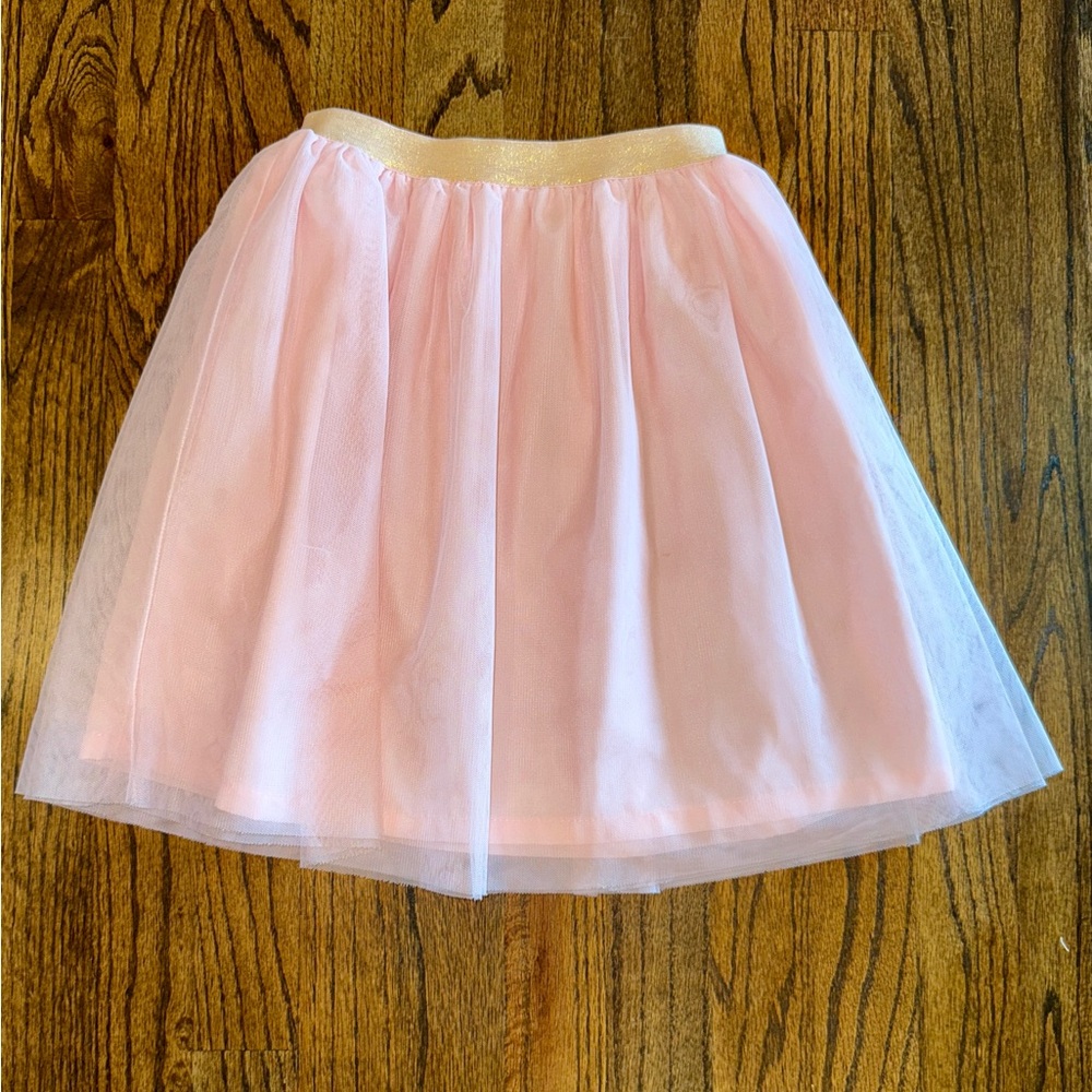 Carter's Soft Pink Tulle A-Line Skirt size 7 tutu gold glitter waistband